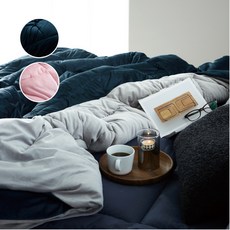 comet Home雙面超細纖維素色薄被, 藍色