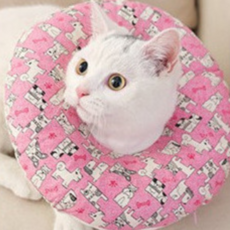 寵物防水甜甜圈墊子頸圈 FYQ003 粉色 XS, 1個