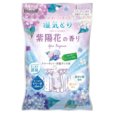 Hakugen Earth 白元 衣櫃用除濕掛片 紫陽花香 4片, 268g, 1包