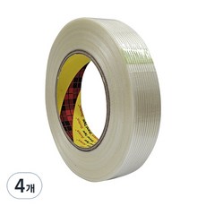 3M Scotch 3M 絲狀膠帶 透明 24mm x 55m, 4個