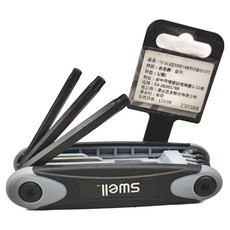 swell 星型黑摺疊六角扳手8支組 T9-T40, 1個