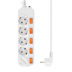 홈플래닛 개별스위치 멀티탭 5구 + 안전커버, 화이트, 1개, 1.5m