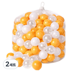 조이올리 유아용 볼풀공 7cm 대용량 100p, 오렌지+화이트, 2세트