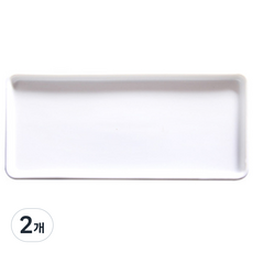 newnlook 多用途陶瓷方形託盤 L, 白色, 2個