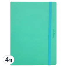 Bfancy My Day 精裝硬殼可彎折綁帶萬年手帳, 薄荷綠, 4個