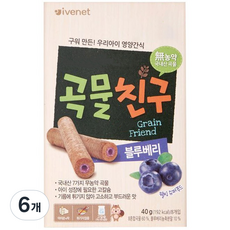 아이배냇 곡물친구 과자, 블루베리, 40g, 6개