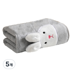 원이네 부드러운 토끼 샤워 바스타월 370g 극세사, 그레이, 5개