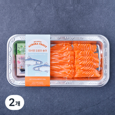 쌜모네키친 노르웨이산 대서양 오로라 송어 횟감용(냉장), 2개, 200g