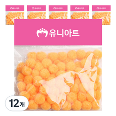 유니아트 1000 퐁퐁 12mm, 주황, 12개
