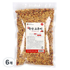 자연애고춧가루 국산 고추씨, 6개, 500g