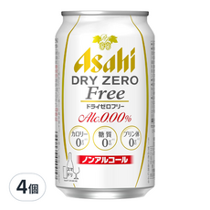 Asahi 朝日 Dry Zero Free 無酒精啤酒風味飲, 350ml, 4個