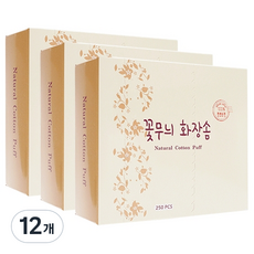 코튼인 꽃무늬 화장솜, 250개입, 12개