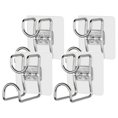 G+居家 304不鏽鋼無痕貼臉盆掛勾, 單一顏色, 4組