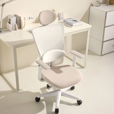 체어스코 네이처 컴퓨터의자 사무용 학생 공부 책상의자 허리받침+조절팔세트, 햇살베이지