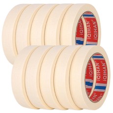 iQIHAN DPOWER SHOP 單色紙質和紙膠帶 20mm x 20m, 10個, 象牙白