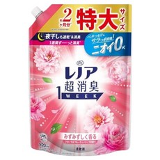 Lenor 蘭諾 日本原裝進口 1 WEEK 一週間衣物消臭室內曬乾柔軟精 玫瑰花香 補充包, 920ml, 1包