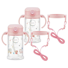 Skater 雙手柄一觸式吸管水壺, Hello Kitty, 2個, 370ml