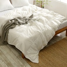 LASELENE 棉質絎縫鵝絨被 330g, 白色
