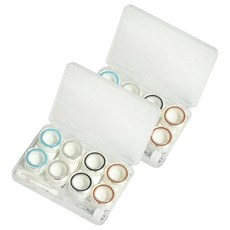 특별한상점 투명 칼라 휴대용 케이스 + 콘택트 렌즈 케이스 4종 세트, 혼합색상, 2세트