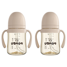 유비맘 시그니처 빨대컵, 200ml, 2개, 초코