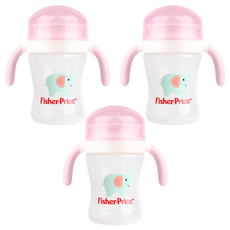 fisher-price 費雪 360度防溢杯, 粉色, 3個