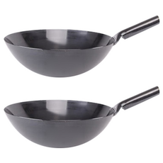 韓國鐵塗層鐵手柄中華炒鍋, 27cm, 2個