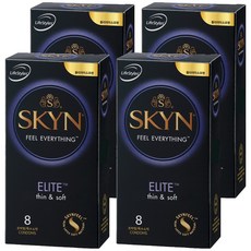 SKYN 남성용 엘리트 슬림형 콘돔, 8개입, 4개