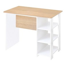 HOPMA 合馬家具 簡易層架學生辦公桌 900 x 480 x 714mm 漂流木配木紋白