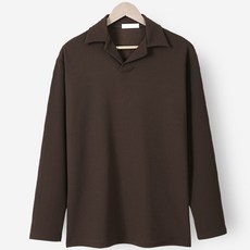 Dangun 男士防皺開衩領長袖T恤 LWT121