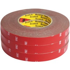 3M 壓克力泡棉雙面膠帶 灰色 12mm x 16.5m, 3個