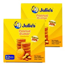 Julie's 茱蒂絲 花生醬三明治餅乾 12包入, 540g, 2盒
