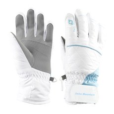 Swiss Mountain 女性滑雪手套 BC950, 白藍色