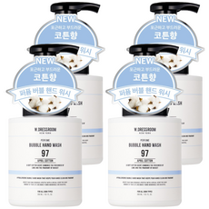 더블유드레스룸 대용량 퍼퓸 버블 핸드워시 에이프릴코튼, 300ml, 4개