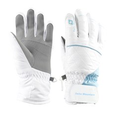 Swiss Mountain 女性滑雪手套 BC950, 白藍色