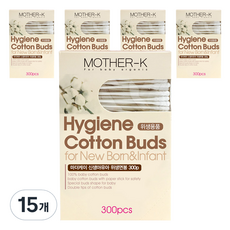 마더케이 유아용 위생면봉, 300개입, 15개