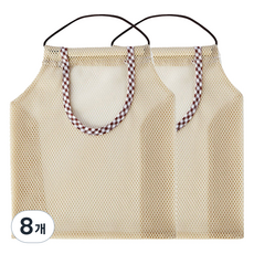 DAILYSHARE 多用途蔬菜水果收納網袋, 米色, 8個