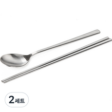 올비아 304 민자 수저 세트, 실버, 숟가락 + 젓가락, 2세트 실버, 숟가락 + 젓가락, 2세트