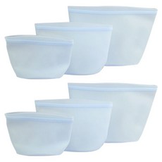 미니모 실리콘 지퍼백 3종 세트 아쿠아블루, 2세트, 500ml + 1000ml + 1500ml