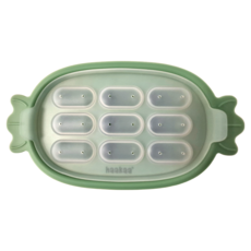 haakaa 矽膠副食品分裝盒 8ml*9 耐熱 耐低溫, 墨綠色 糖果, 72ml, 1個