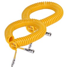 코리아뉴메틱 PE 코일호스 B형 노랑 10mm x 6.5mm x 7.5m, 2개