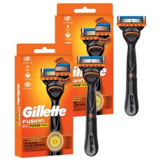 Gillette 吉列 Fusion Power 刮鬍刀手柄 + 刀片組, 2套