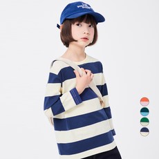 LollyTree 兒童寬版條紋長袖T恤