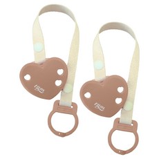 티지엠 국내제조 하트 쪽쪽이 클립 스트랩 홀더, 노꼭지, 탠브라운, 2개