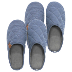 보웰 빈티지 코튼 누빔 슬리퍼 실내화, 네이비, 2개