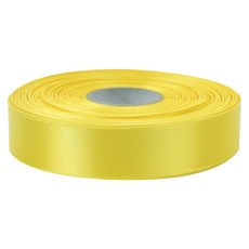 유광 단면 공단 리본 25mm, 12 노랑, 1개, 45m