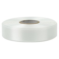 유광 단면 공단 리본 25mm, 02 백아이, 1개, 45m