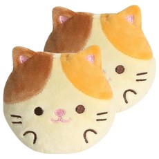 MOCHITOWN 橘子貓雙面玩偶暖暖包 起司 9公分, 2個