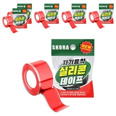 스코라 절연 자기융착 실리콘 테이프 레드 25mm x1.5m, 6개