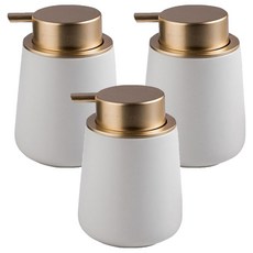 THE ZAKKA 多用途陶瓷按壓瓶 400ml, 3個, 白色