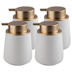 THE ZAKKA 多用途陶瓷按壓瓶 400ml, 4個, 白色